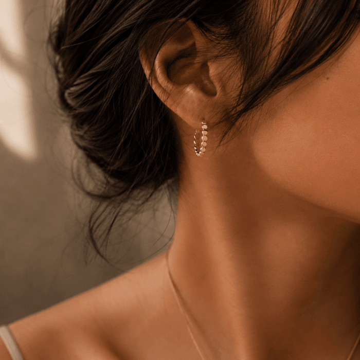 Beaded Hoop Earrings - Le Serey
