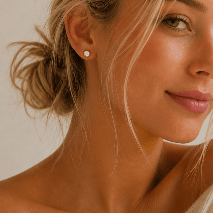 Bezel CZ Diamond Studs - Le Serey