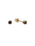 Birthstone Studs cuarzo ahumado - Eternity Diamonds