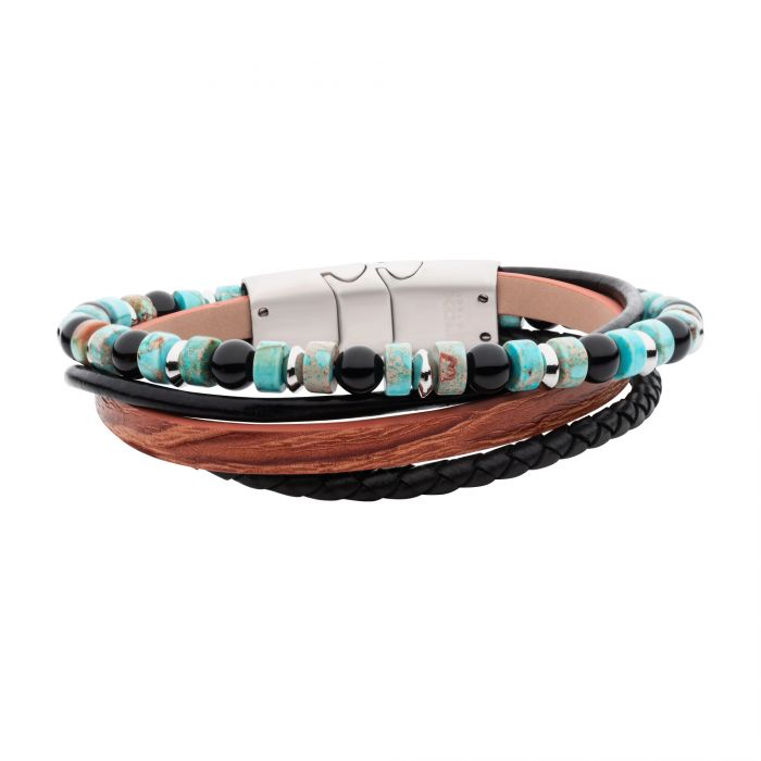 Black Onyx & Green Emperor Bracelet