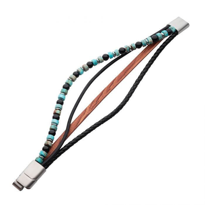 Black Onyx & Green Emperor Bracelet