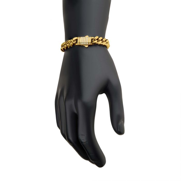 Brazalete Cubana IP 18K - Eternity Diamonds