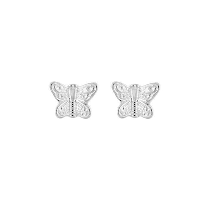 Silver Butterfly Stud Earrings - Le Serey