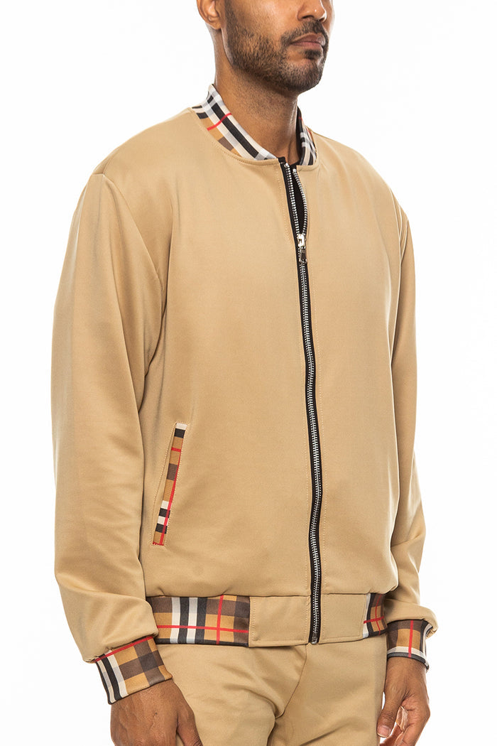 Checkered Detail Track Jacket