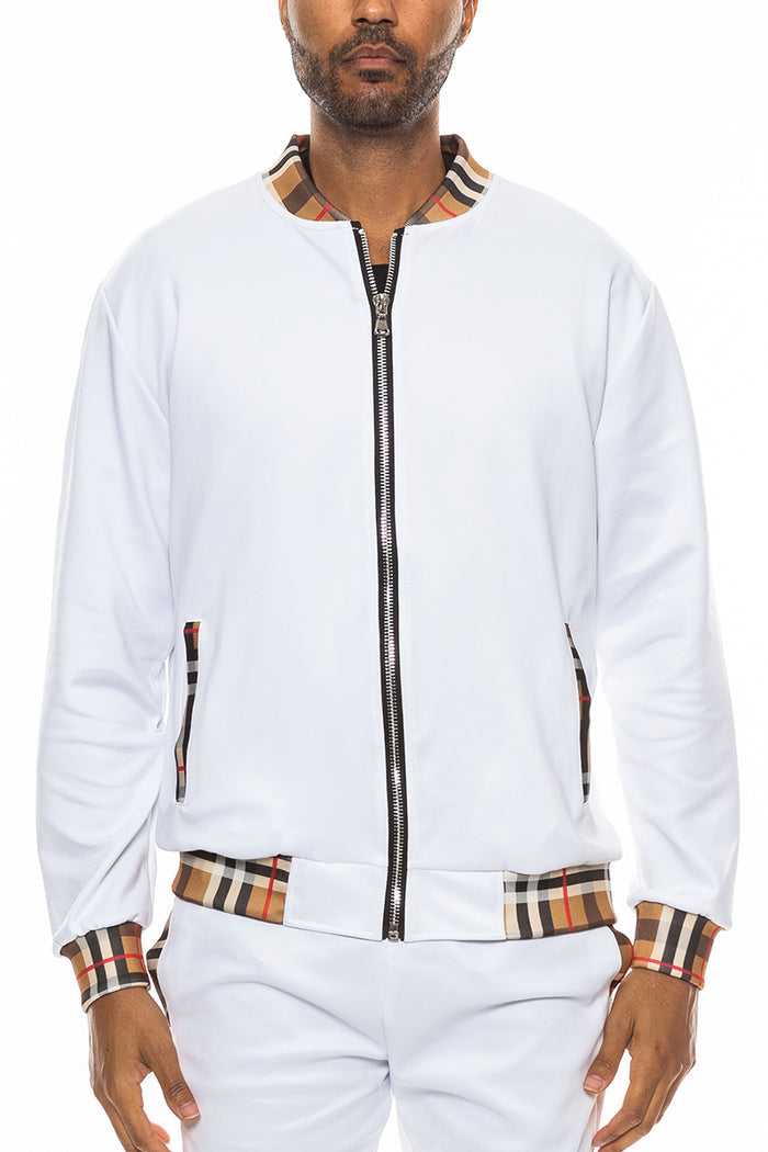 Checkered Detail Track Jacket