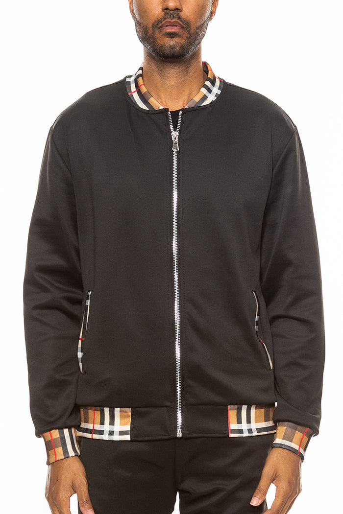 Checkered Detail Track Jacket