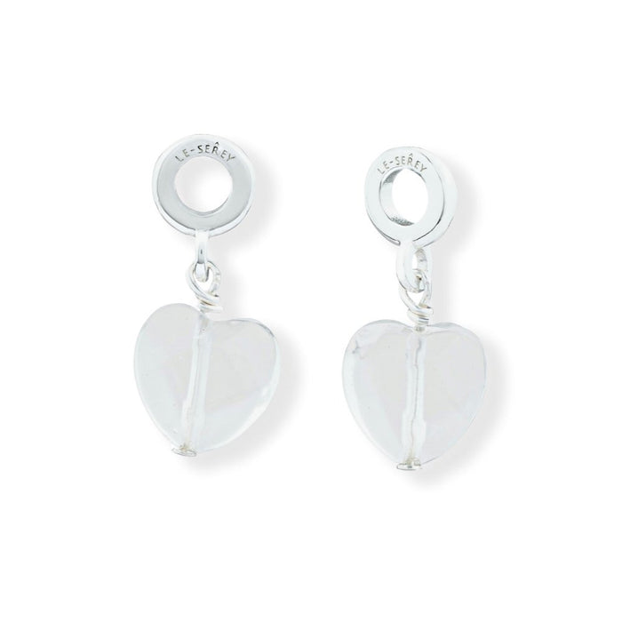 Clear Quartz Heart Drop Charm - Le Serey