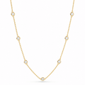 CZ Diamond Station Necklace - Le Serey