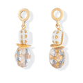 Czech Glass Midi Tulip Charm - White - Le Serey