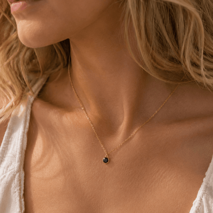 Delicate Black Diamond Necklace - Le Serey