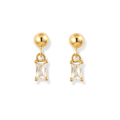 Emerald Cut CZ Diamond Drop Earrings - Le Serey