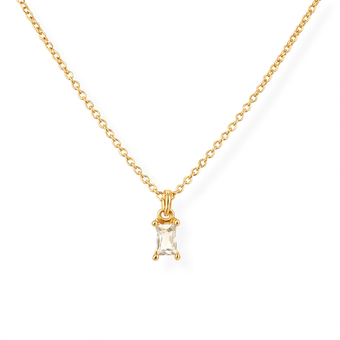 Emerald Cut CZ Diamond Necklace - Le Serey