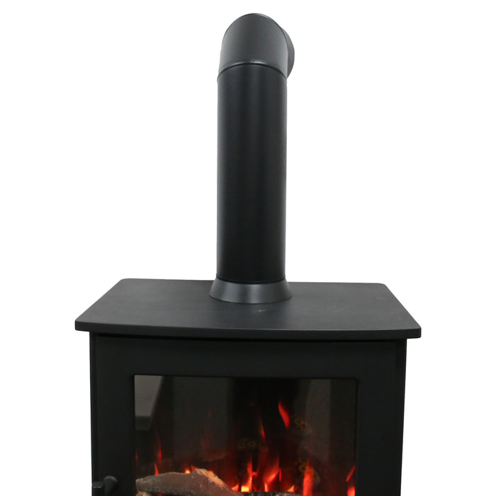 Ezee Glow Electric Stove and pipe in white background