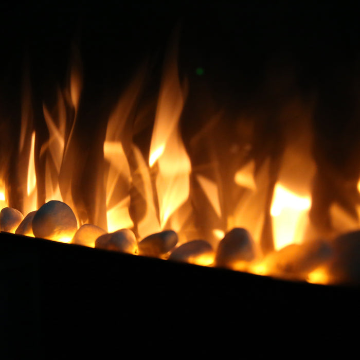 Ezee Glow Mini Zara Black Wall Mounted or Recessed / Built In Electric Fire Close up