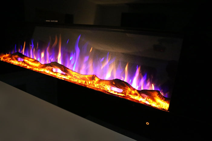 Ezee Glow Mini Zara Black Wall Mounted or Recessed / Built In Electric Fire