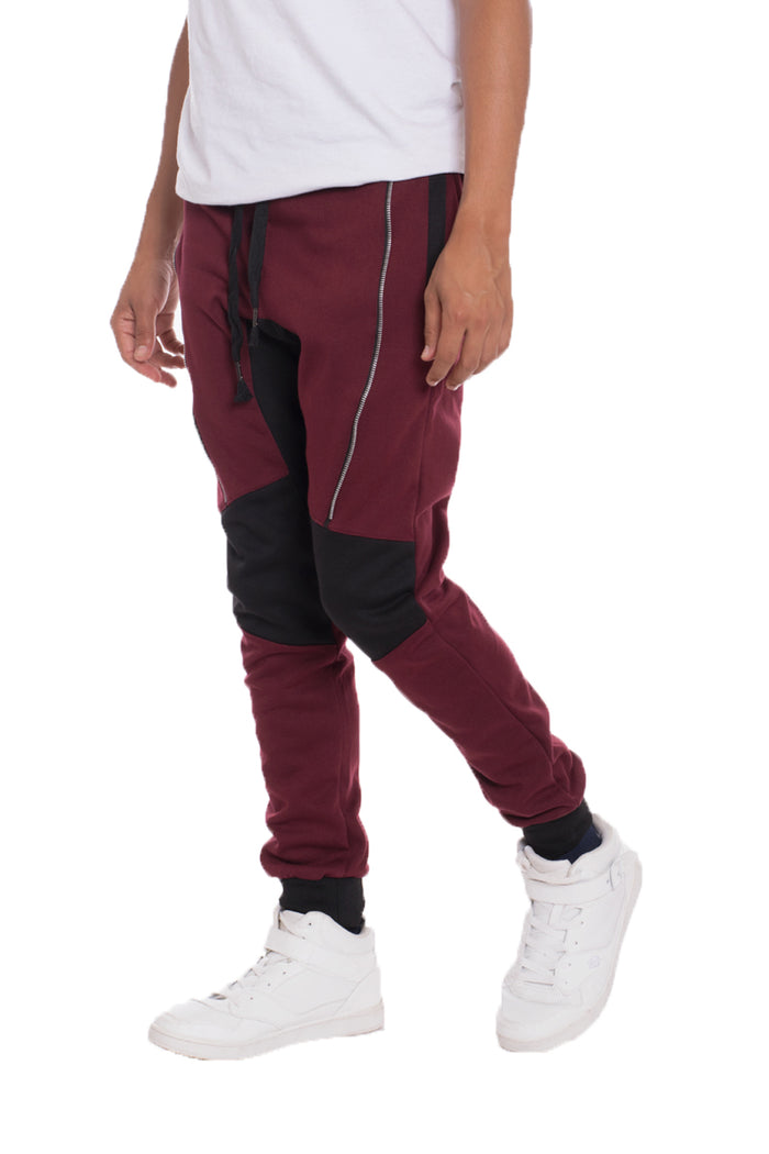 Faux Zip Moto Sweats