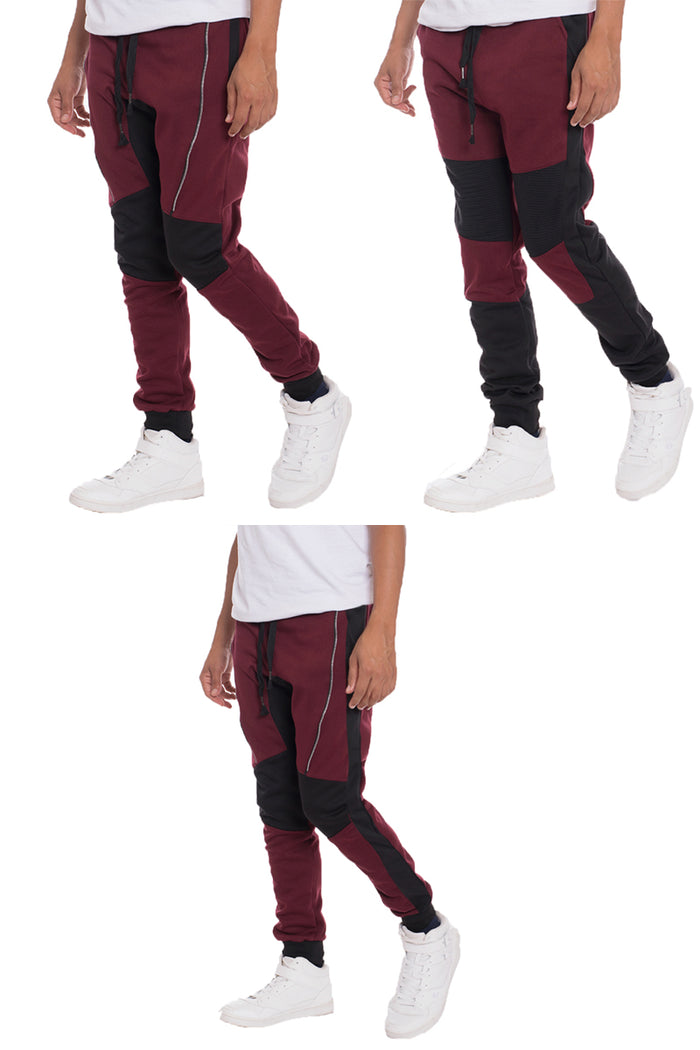 Faux Zip Moto Sweats