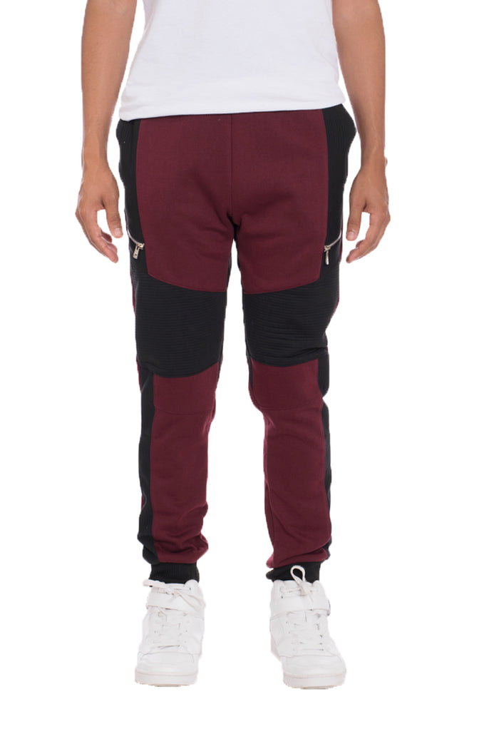 Faux Zip Moto Sweats