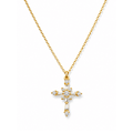 Floret Baguette Cross Necklace - Le Serey