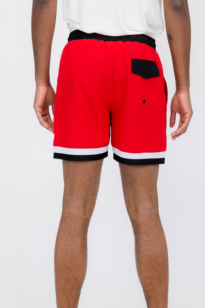 Fronted Cali Rep Print Swim Shorts