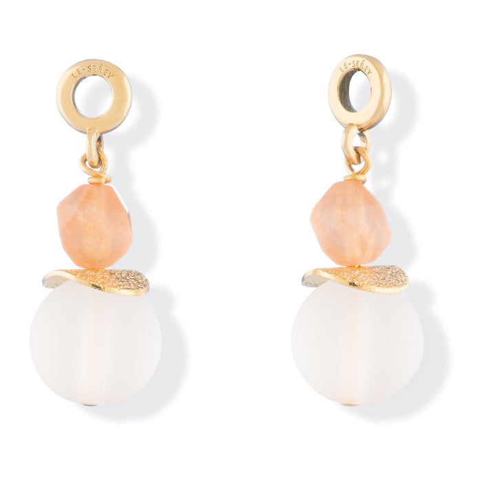 Frosted + Czech Glass Tulip Charm - Le Serey
