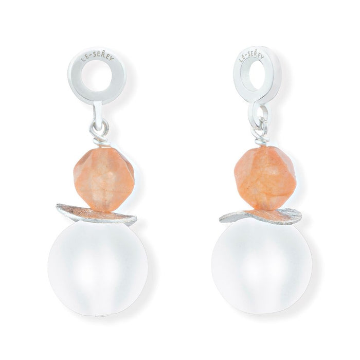 Frosted + Czech Glass Tulip Charm - Le Serey