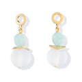 Frosted Glass + Chalcedony Tulip Charm - Le Serey