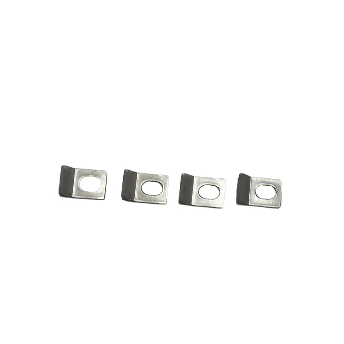 Glass Clips for a multifuel burning stove on a white background
