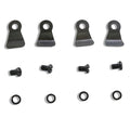 clips and bolts on white background