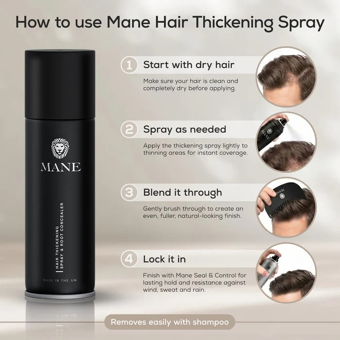 Hair Thickening Spray 6-Pack (6 x 200ml Thickening Spray & Root Concealer)
