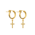 Huggie hoops cross charm - Le Serey