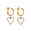 Huggie hoops Open Heart Drop Charm - Le Serey