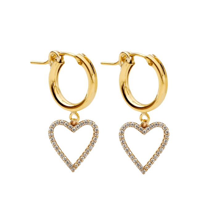 Huggie hoops Open Heart Drop Charm - Le Serey