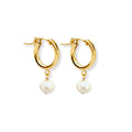 Huggie Hoops Pearl Drop Charm - Le Serey