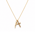 Italian Horn + Cross Necklace - Le Serey