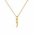 Italian horn necklace gold, cornicello pendant design