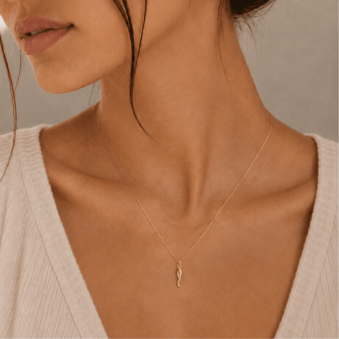 Italian Horn Necklace in Gold