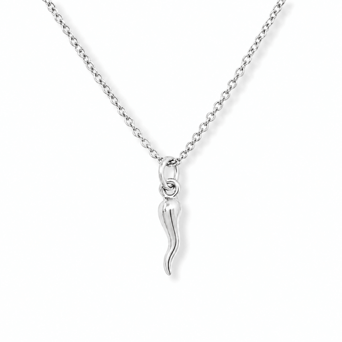 Italian Horn Silver Necklace