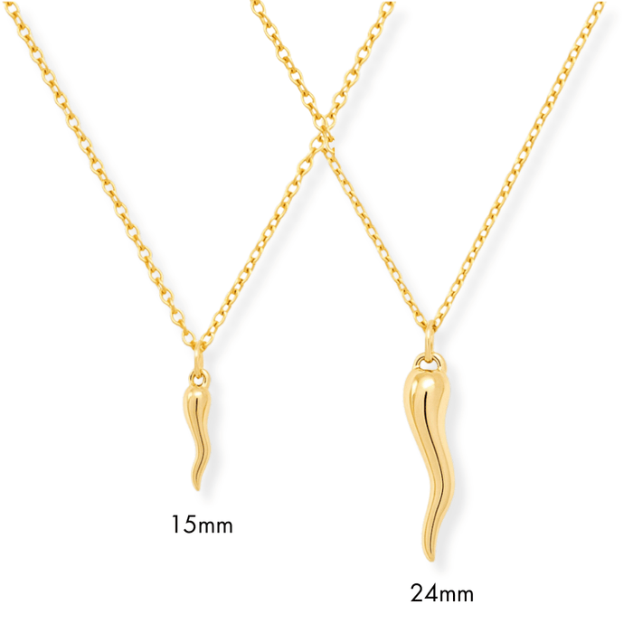 15mm & 24mm Italian Horn Necklace
