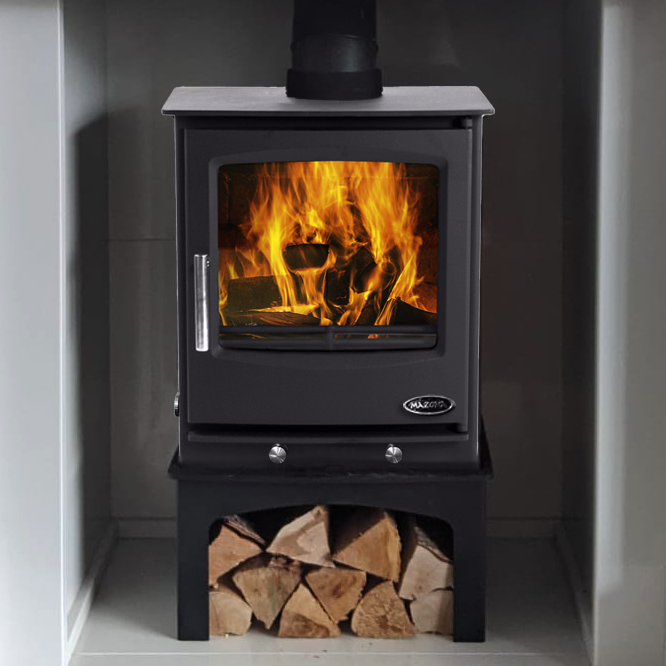 Log Store for Mazona Rye 5 kW & A05 Stove in fire place hearth