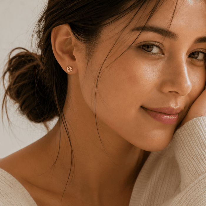 Love Knot Earrings styled as everyday studs