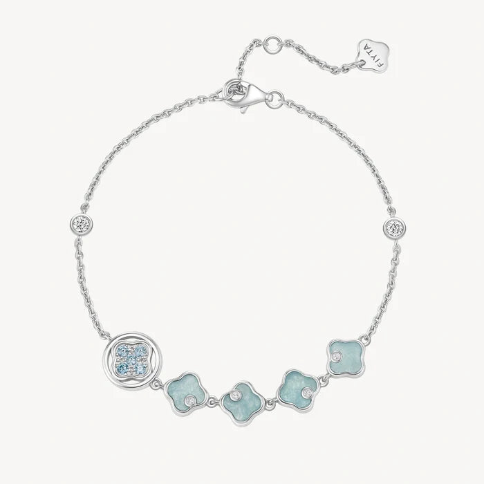 Lucky Persimmon Collection Women Bracelet - Ice-Clear Aqua - FIYTA