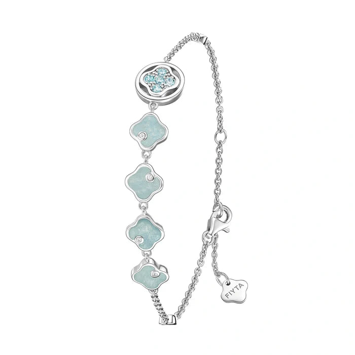 Lucky Persimmon Collection Women Bracelet - Ice-Clear Aqua - FIYTA