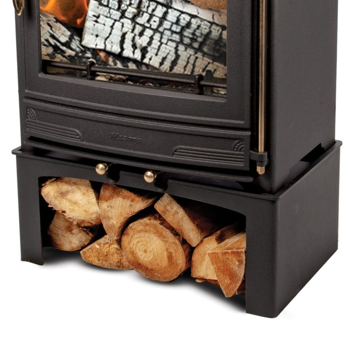 Log store for stove on white background