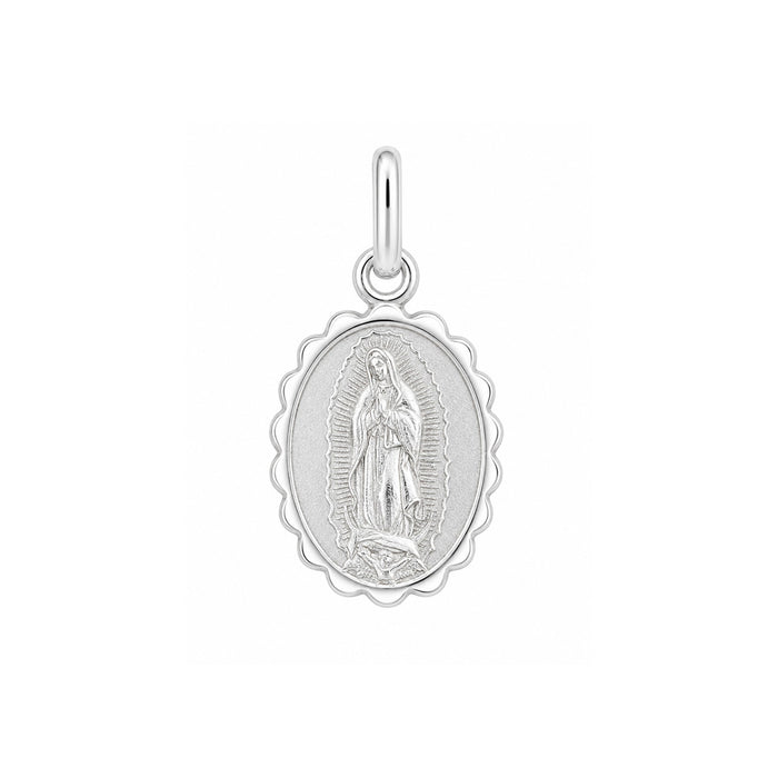 Medalla Virgen de Guadalupe oro blanco - Eternity Diamonds