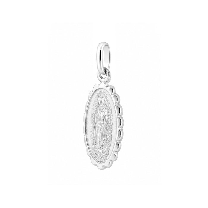 Medalla Virgen de Guadalupe oro blanco - Eternity Diamonds