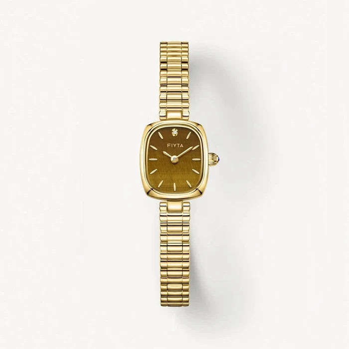 Gold Watch for Women & Persimmon Bracelet Gift Set - FIYTA