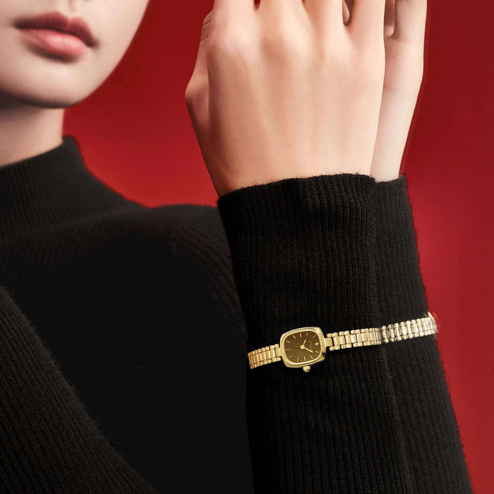 Gold Watch for Women & Persimmon Bracelet Gift Set - FIYTA
