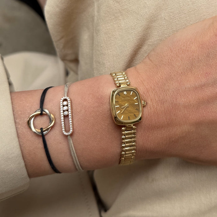 Mini Cushion Tiger's Eye Women's Quartz Watch