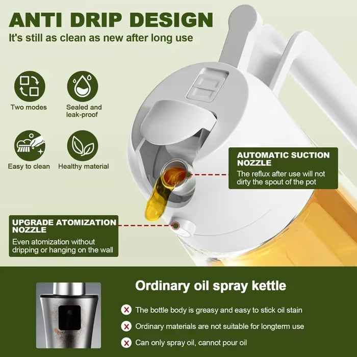 Mistify™ 500ml Olive Oil Spray Bottle – Precision Oil Dispenser for Cooking, Grilling & Baking